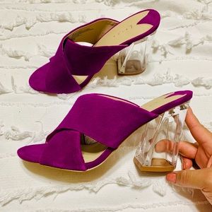 Leith Fuchsia suede heels